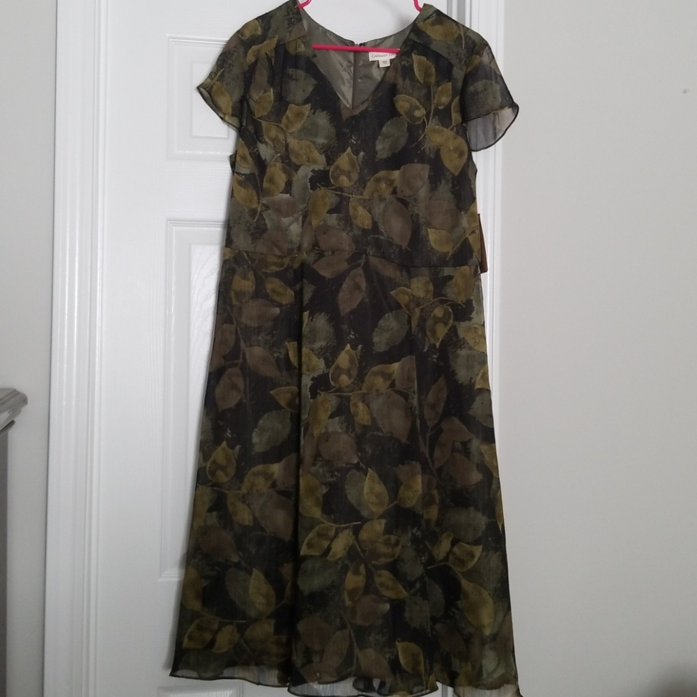 NWT Coldwater Creek Leaf Print Dress
